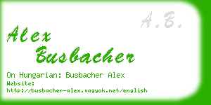 alex busbacher business card